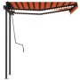 Toldo manual retráctil con LED naranja y marrón 3,5x2,5 m en Toldos | Comprar online en Foru.es