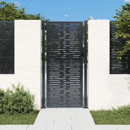 Anthracite gray steel garden gate square design 105x180cm by vidaXL, garden gates - Ref: Foro24-153194, Price: 328,96 €, Disc...