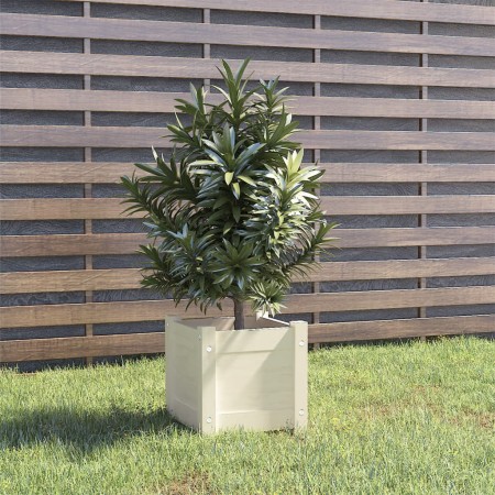 Jardinera de madera maciza de pino blanco 31x31x31 cm en Macetas y jardineras | Comprar online en Foru.es