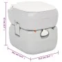 Gray and White HDPE Portable Camping Toilet 22+12 L by vidaXL, Urinals and portable toilets - Ref: Foro24-154405, Price: 165,...