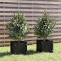 Jardineras 2 uds madera maciza de pino negra 31x31x31 cm en Macetas y jardineras | Comprar online en Foru.es