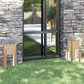 Jardineras 2 uds madera maciza de pino 31x31x70 cm en Macetas y jardineras | Comprar online en Foru.es