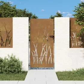 Corten steel garden gate grass design 85x175 cm by vidaXL, garden gates - Ref: Foro24-153224, Price: 178,62 €, Discount: %