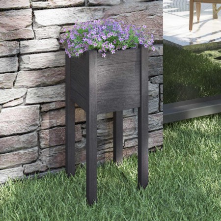 Jardinera de madera maciza de pino gris 31x31x70 cm en Macetas y jardineras | Comprar online en Foru.es
