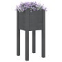 Jardinera de madera maciza de pino gris 31x31x70 cm en Macetas y jardineras | Comprar online en Foru.es
