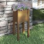 Jardinera de madera maciza de pino marrón miel 31x31x70 cm en Macetas y jardineras | Comprar online en Foru.es