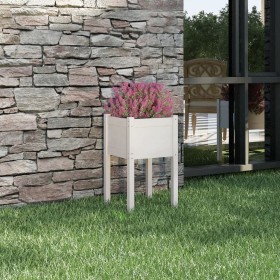Jardinera de madera maciza de pino blanco 40x40x70 cm en Macetas y jardineras | Comprar online en Foru.es