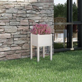 Jardinera de madera maciza de pino blanco 40x40x70 cm en Macetas y jardineras | Comprar online en Foru.es