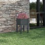 Jardinera de madera maciza de pino gris 40x40x70 cm en Macetas y jardineras | Comprar online en Foru.es