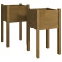 Jardineras 2 uds madera maciza de pino marrón miel  40x40x70 cm en Macetas y jardineras | Comprar online en Foru.es