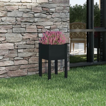 Jardinera de madera maciza de pino negro 40x40x70 cm en Macetas y jardineras | Comprar online en Foru.es