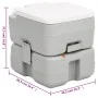 Gray and White HDPE Portable Camping Toilet 15+10 L by vidaXL, Urinals and portable toilets - Ref: Foro24-154407, Price: 136,...