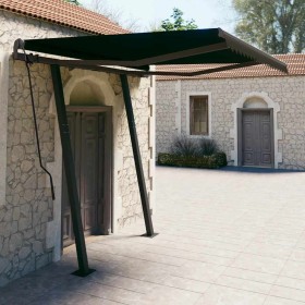 Toldo retráctil automático con postes gris antracita 3,5x2,5 m en Toldos | Comprar online en Foru.es