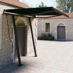 Toldo retráctil automático con postes gris antracita 3,5x2,5 m en Toldos | Comprar online en Foru.es