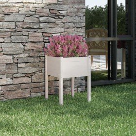 Jardinera de madera maciza de pino blanco 50x50x70 cm en Macetas y jardineras | Comprar online en Foru.es
