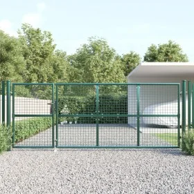 Green galvanized steel garden mesh gate 350x175 cm by vidaXL, garden gates - Ref: Foro24-154534, Price: 398,68 €, Discount: %