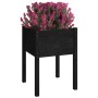 Jardinera de madera maciza de pino negro 50x50x70 cm en Macetas y jardineras | Comprar online en Foru.es