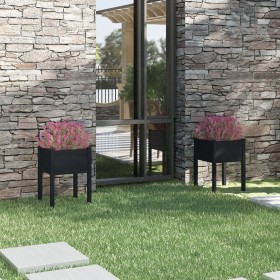 Jardineras 2 uds madera maciza de pino negro 50x50x70 cm en Macetas y jardineras | Comprar online en Foru.es