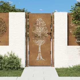 Corten steel garden gate with tree design 105x180 cm by vidaXL, garden gates - Ref: Foro24-153164, Price: 258,18 €, Discount: %