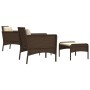 Set muebles de jardín 5 piezas y cojines ratán sintético marrón de vidaXL, Conjuntos de jardín - Ref: Foro24-319680, Precio: ...