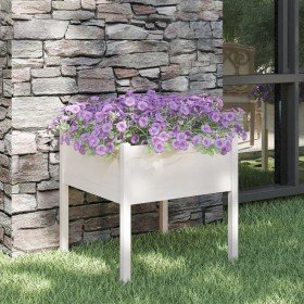Jardinera de madera maciza de pino blanca 70x70x70 cm en Macetas y jardineras | Comprar online en Foru.es