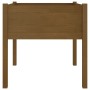 Jardinera de madera maciza de pino marrón miel 70x70x70 cm en Macetas y jardineras | Comprar online en Foru.es