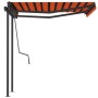 Toldo retráctil automático con postes naranja y marrón 3,5x2,5m en Toldos | Comprar online en Foru.es