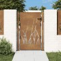 Puerta de jardín acero corten diseño hierba 105x130 cm de vidaXL, Puertas de jardín - Ref: Foro24-153174, Precio: 188,51 €, D...