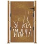 Puerta de jardín acero corten diseño hierba 105x130 cm de vidaXL, Puertas de jardín - Ref: Foro24-153174, Precio: 188,51 €, D...