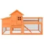 Gallinero madera maciza de pino marrón 186,5x58,5x113 cm de vidaXL, Jaulas y habitáculos para animales pequeños - Ref: Foro24...