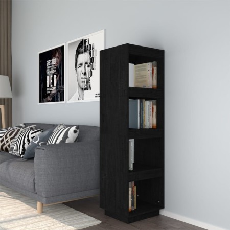 Estantería/divisor espacios madera de pino negro 40x35x135 cm en Librerías y estanterías | Comprar online en Foru.es