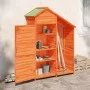 Cobertizo herramientas jardín madera pino marrón 120x53,5x170cm de vidaXL, Cobertizos - Ref: Foro24-172246, Precio: 249,09 €,...