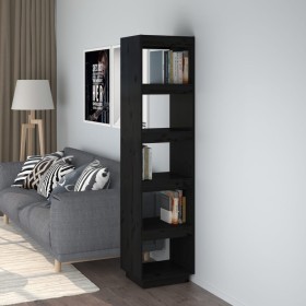 Estantería/divisor de espacios madera pino negro 40x35x167 cm en Librerías y estanterías | Comprar online en Foru.es