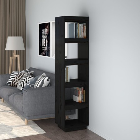 Estantería/divisor de espacios madera pino negro 40x35x167 cm en Librerías y estanterías | Comprar online en Foru.es