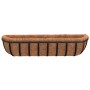 Macetas pared 2 uds revestimiento coco acero negro 91x20x23 cm de vidaXL, Platillos y cubetas para macetas - Ref: Foro24-3193...