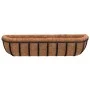 Macetas pared 2 uds revestimiento coco acero negro 91x20x23 cm de vidaXL, Platillos y cubetas para macetas - Ref: Foro24-3193...