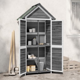 Cobertizo herramientas jardín madera pino gris 89x52,5x175 cm de vidaXL, Cobertizos - Ref: Foro24-172244, Precio: 239,42 €, D...