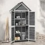 Cobertizo herramientas jardín madera pino gris 89x52,5x175 cm de vidaXL, Cobertizos - Ref: Foro24-172244, Precio: 223,32 €, D...