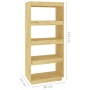 Estantería/divisor de espacios madera maciza pino 60x35x135 cm en Librerías y estanterías | Comprar online en Foru.es