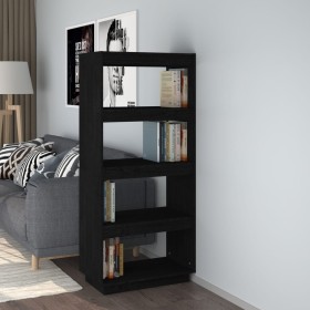 Estantería/divisor de espacios madera pino negro 60x35x135 cm en Librerías y estanterías | Comprar online en Foru.es