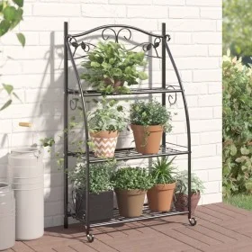 Estantería para flores acero negro 56x30x96 cm de vidaXL, Soportes para macetas - Ref: Foro24-319353, Precio: 77,91 €, Descue...