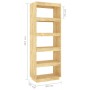 Estantería/divisor de espacios madera maciza pino 60x35x167 cm en Librerías y estanterías | Comprar online en Foru.es