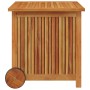 Caja de almacenaje de jardín ruedas acacia maciza 60x50x58 cm de vidaXL, Cajas de almacenaje para exteriores - Ref: Foro24-31...