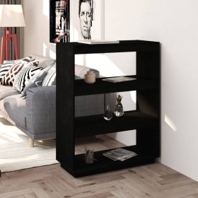 Estantería/divisor de espacios madera pino negro 80x35x103 cm en Librerías y estanterías | Comprar online en Foru.es