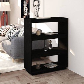 Estantería/divisor de espacios madera pino negro 80x35x103 cm en Librerías y estanterías | Comprar online en Foru.es