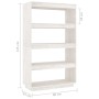 Estantería/divisor espacios madera pino blanco 80x35x135 cm en Librerías y estanterías | Comprar online en Foru.es