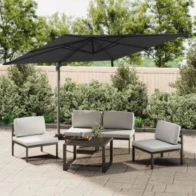 Sombrilla colgante con poste de aluminio negro 400x300 cm de vidaXL, Sombrillas - Ref: Foro24-319920, Precio: 220,12 €, Descu...