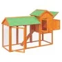 Gallinero madera maciza de pino marrón 193x65x117 cm de vidaXL, Jaulas y habitáculos para animales pequeños - Ref: Foro24-172...
