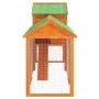 Gallinero madera maciza de pino marrón 193x65x117 cm de vidaXL, Jaulas y habitáculos para animales pequeños - Ref: Foro24-172...
