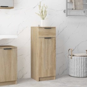 Armario de baño madera contrachapada roble Sonoma 32x33,5x90 cm en Armarios y almacenamiento | Comprar online en Foru.es